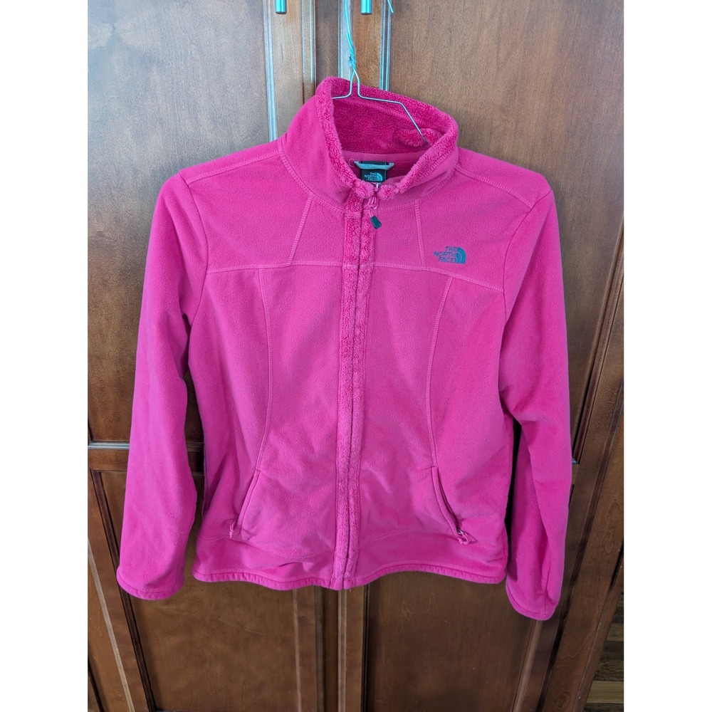 The North Face Womens Fleece Jacket Pink Full Zip Sz Large Never‎ Stop Exploring